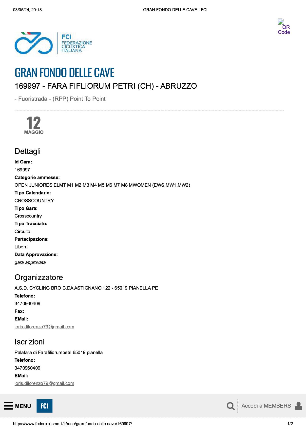 GRAN FONDO DELLE CAVE FCI1