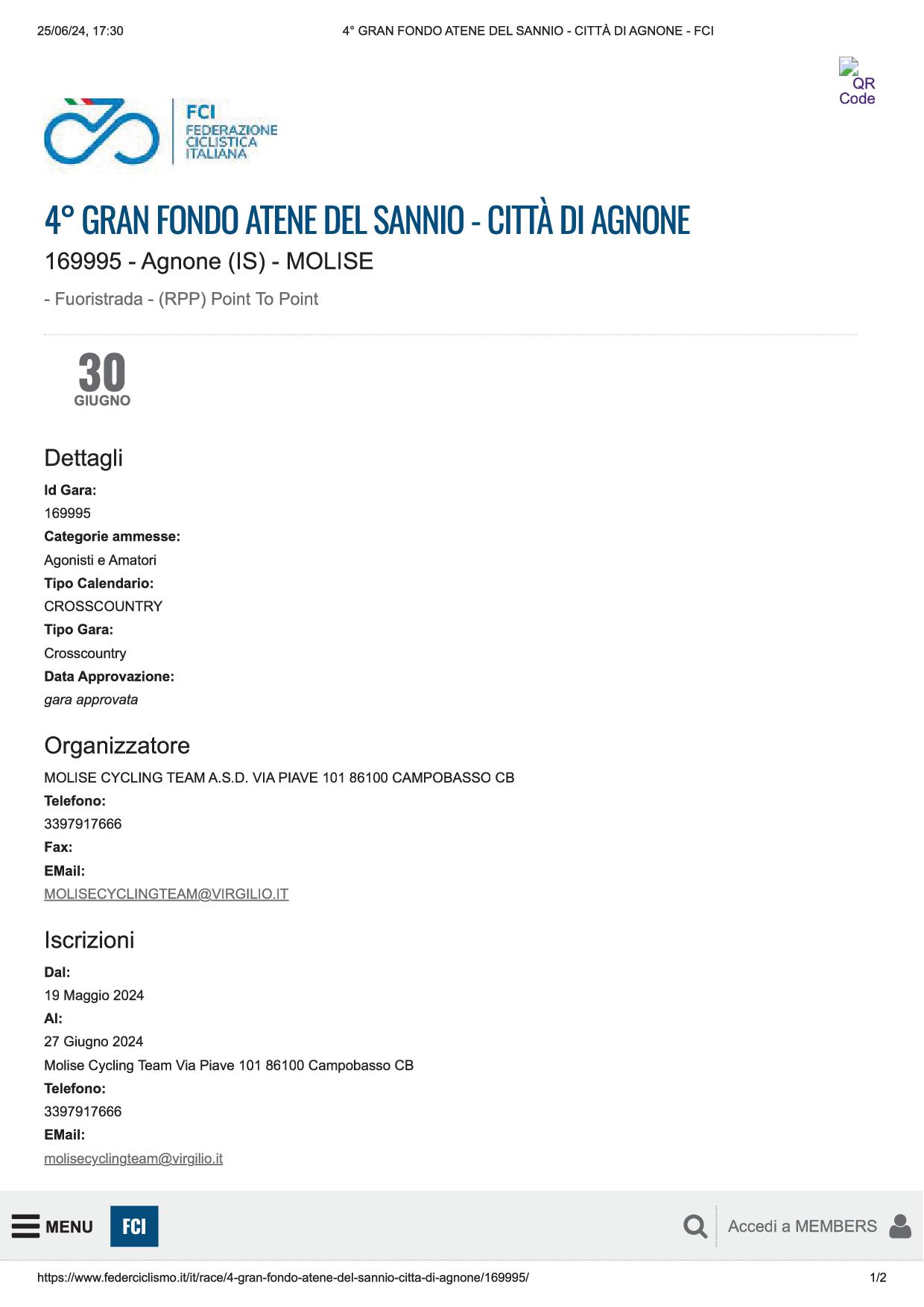 4 GRAN FONDO ATENE DEL SANNIO CITTÀ DI AGNONE FCI1