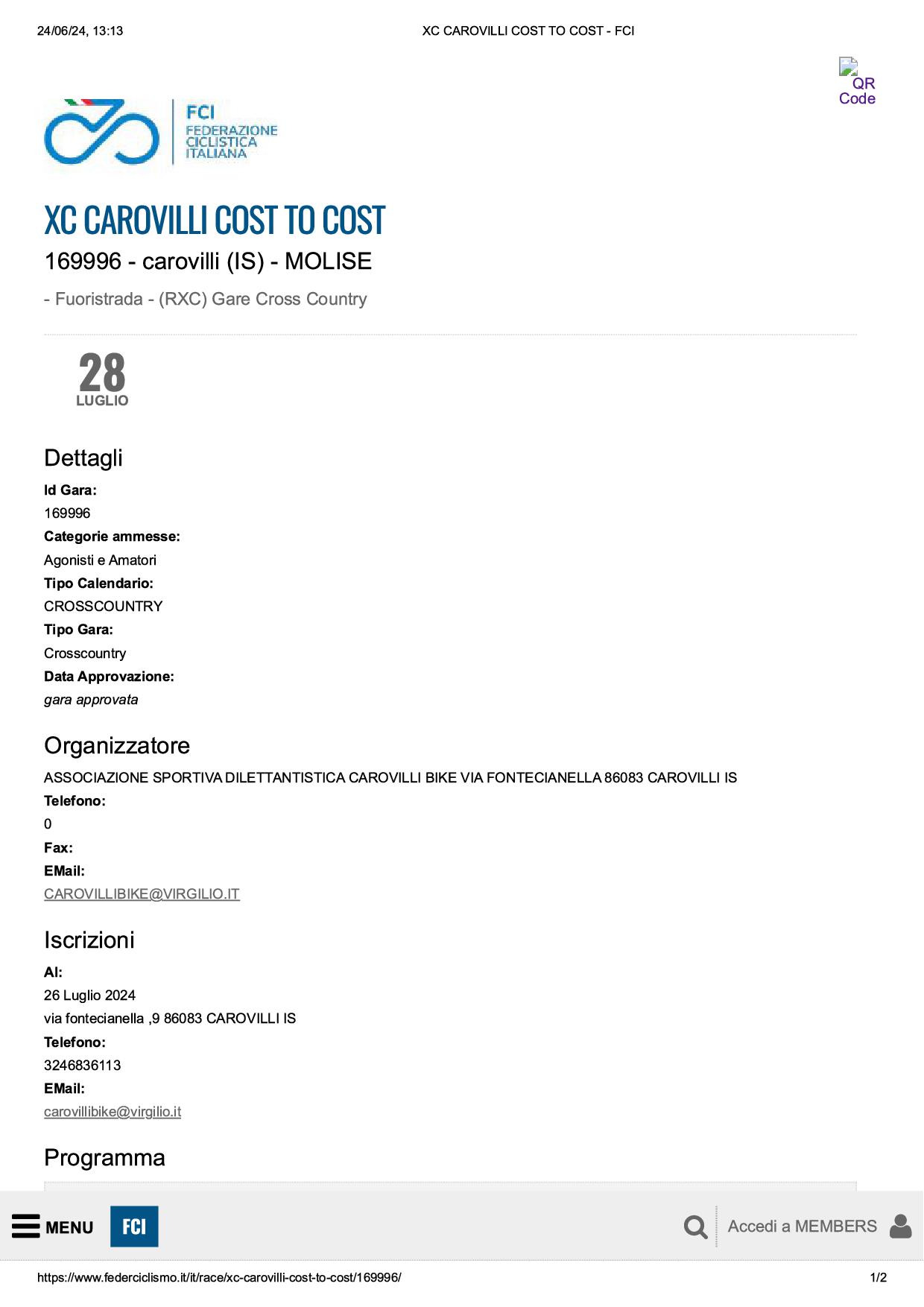 XC CAROVILLI COST TO COST FCI1